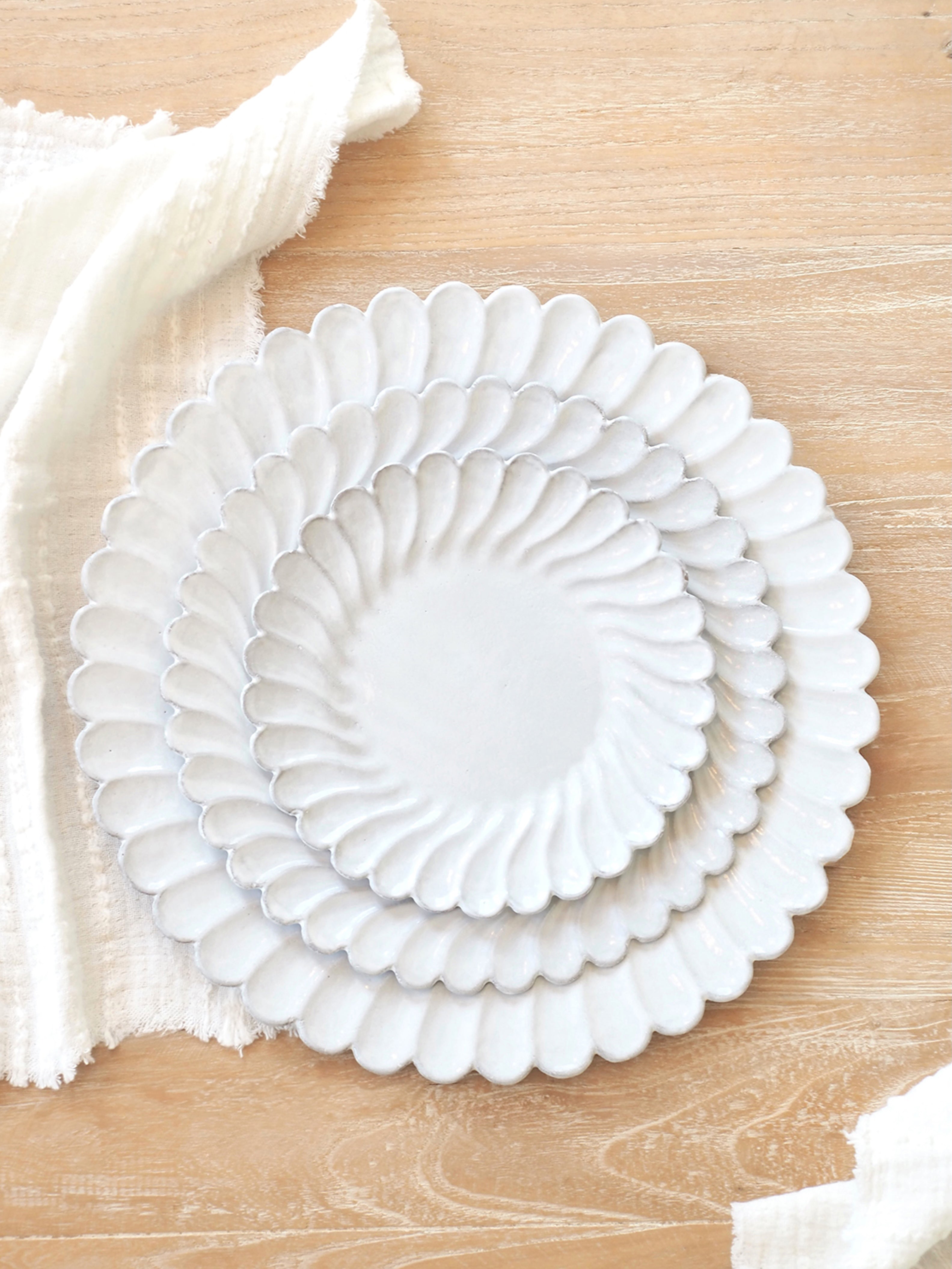 Astier de Villatte | Peggy Scalloped Edge Plates | The Cross Decor