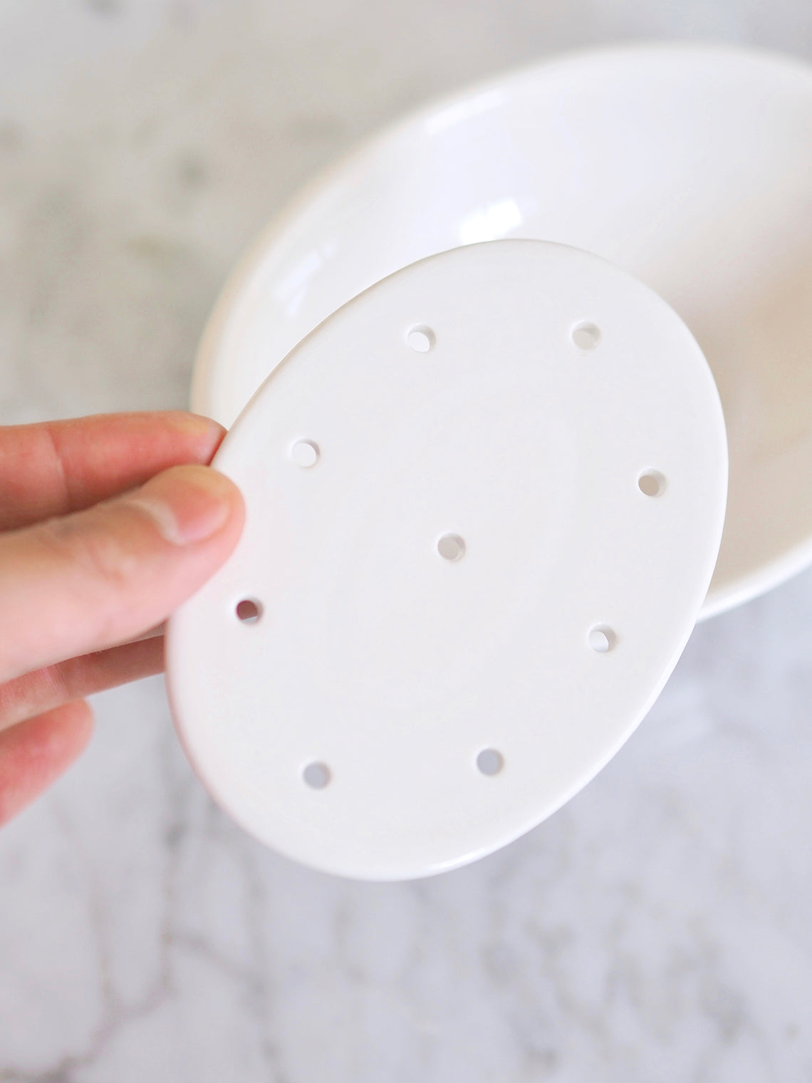 White Soap Dish & Strainer - The Cross Decor & Design