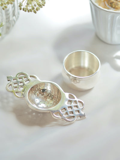 Mirabella Silver Tea Strainer - The Cross Decor & Design