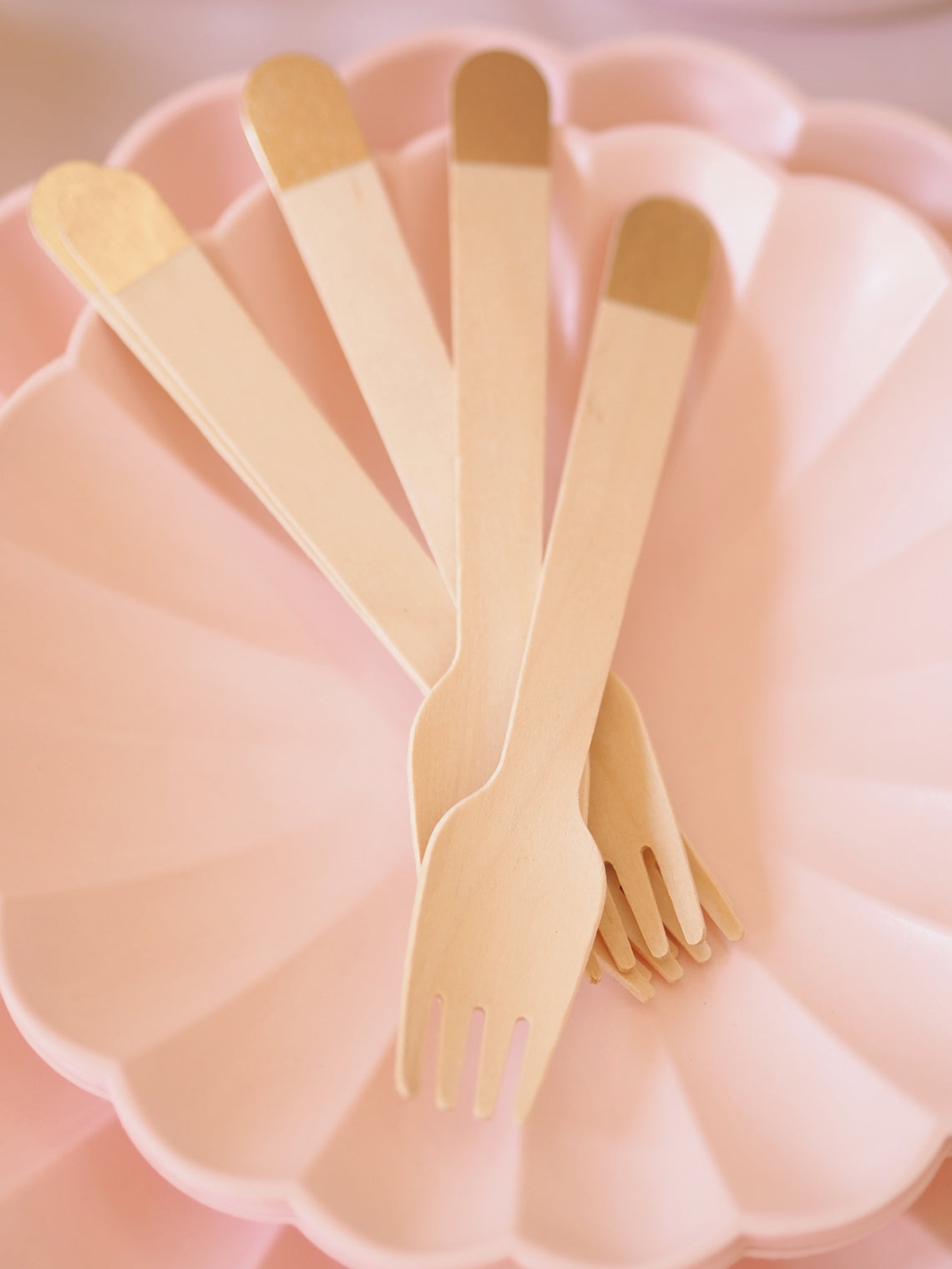 Wooden Cutlery Set Gold - The Cross Decor & Design