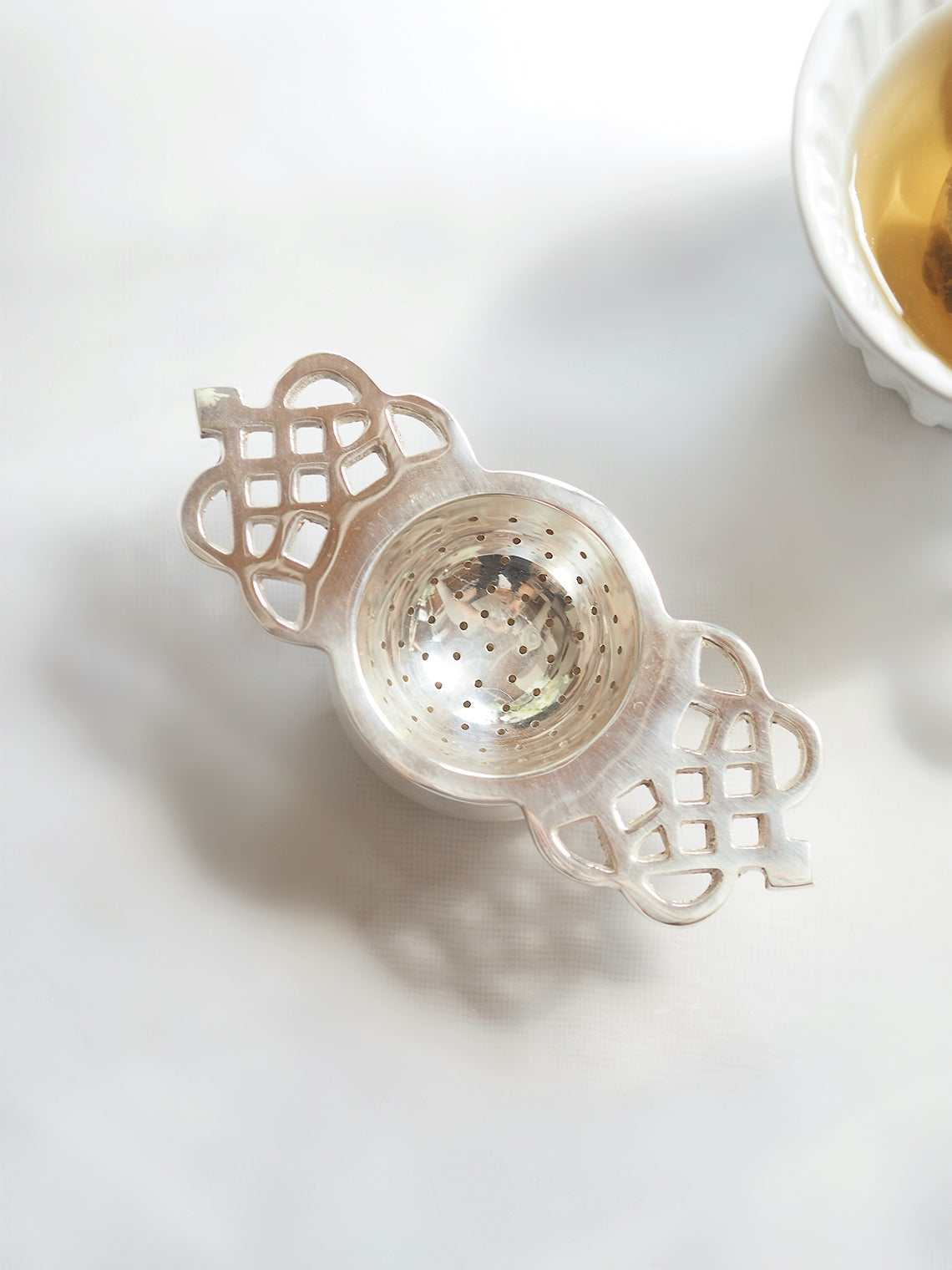 Mirabella Silver Tea Strainer - The Cross Decor & Design