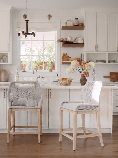 Lily Grey Loom Bar & Counter Stool - The Cross Decor & Design