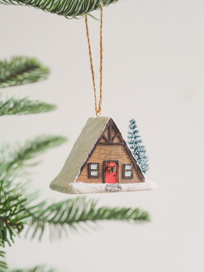 A-Frame Winter House Ornament
