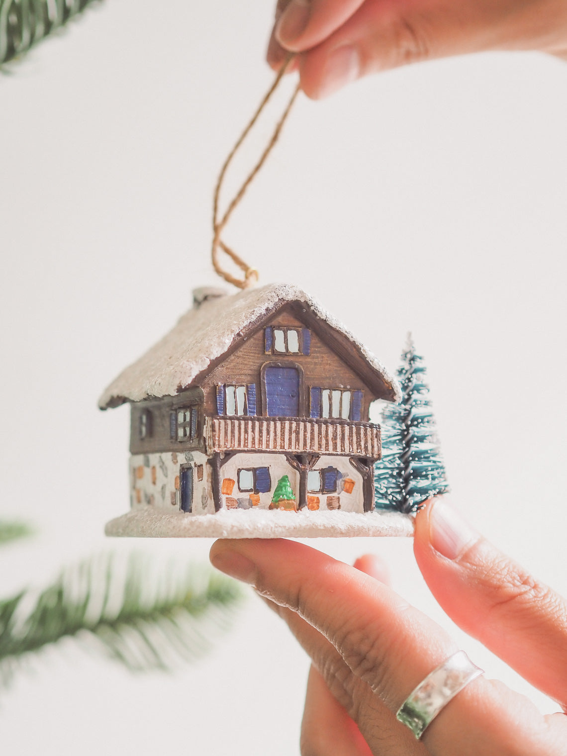 Blue Shutter Winter House Ornament