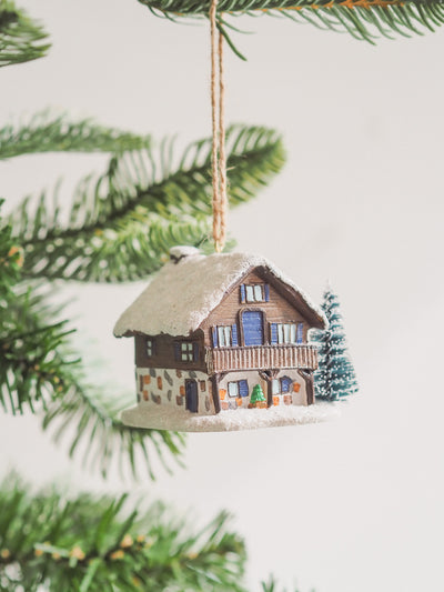 Blue Shutter Winter House Ornament