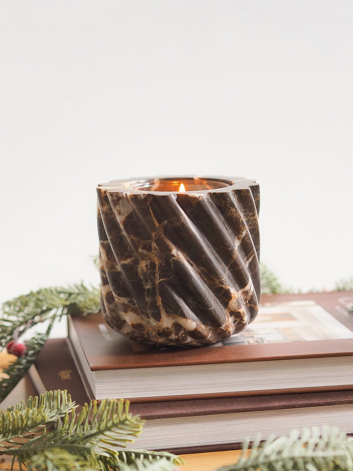 Brown Emporador Marble Roped Refillable Vessel