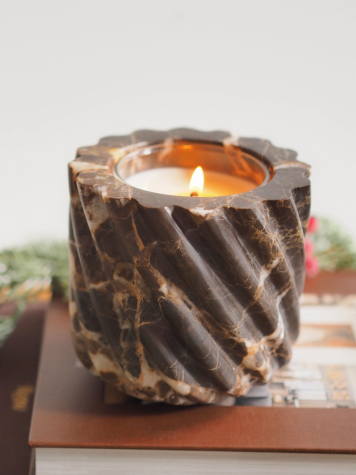 Brown Emporador Marble Roped Refillable Vessel