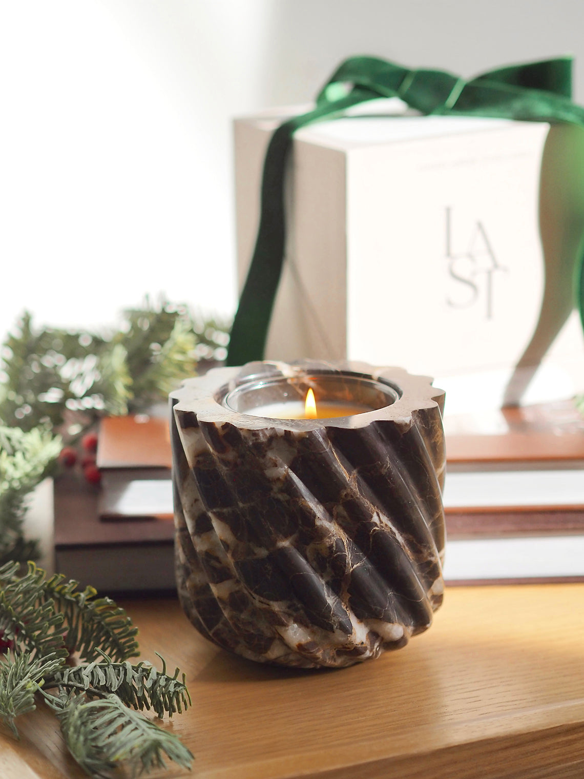 Brown Emporador Marble Roped Refillable Vessel