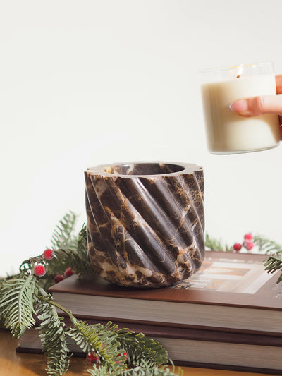 Brown Emporador Marble Roped Refillable Vessel