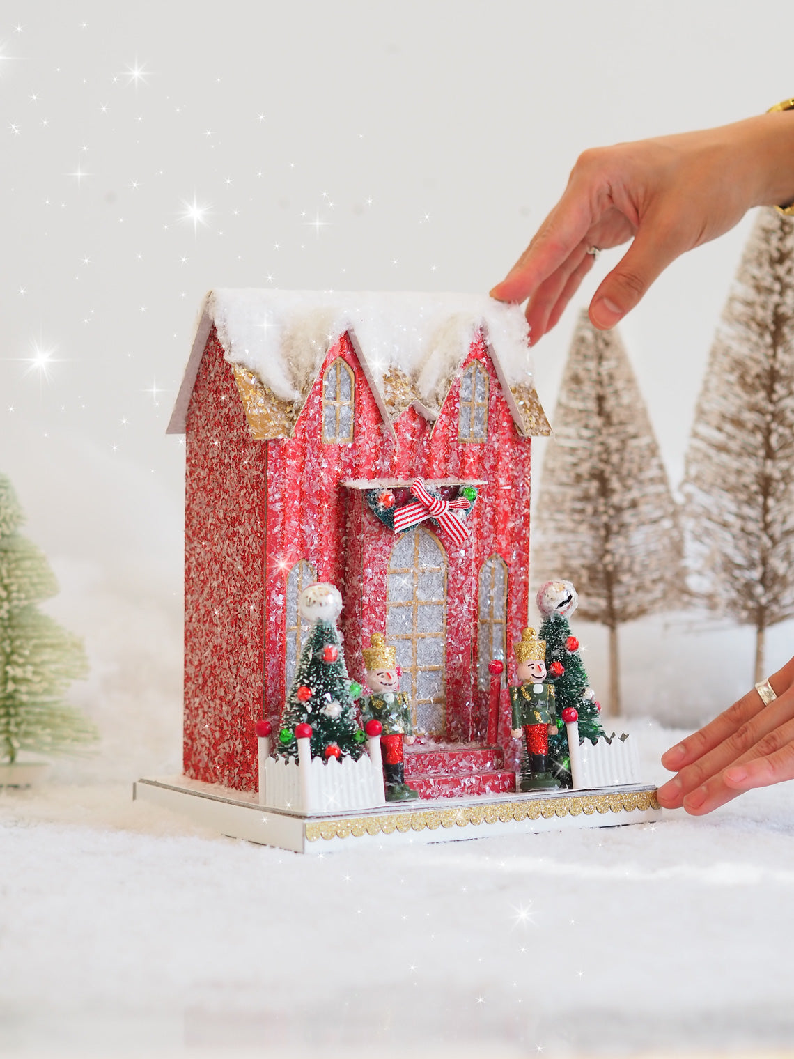 Elegant Red Stripe Manor | Battery Operated