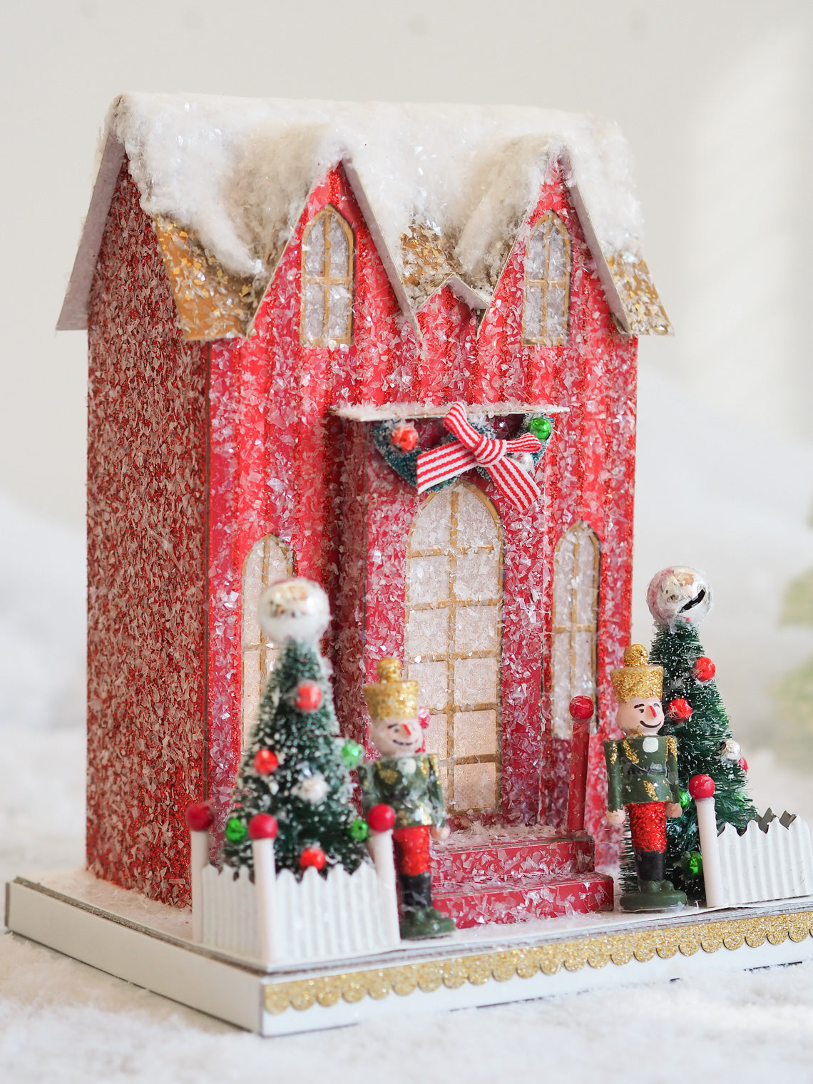 Elegant Red Stripe Manor | Battery Operated