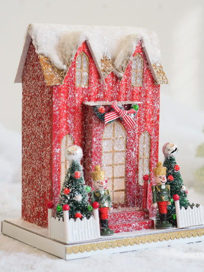 Elegant Red Stripe Manor | Battery Operated