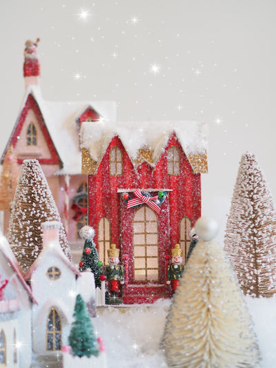 Elegant Red Stripe Manor | Battery Operated