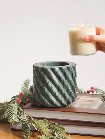 Emerald Green Marble Roped Refillable Vessel