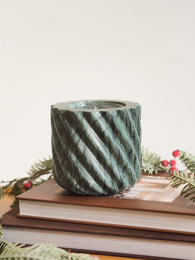 Emerald Green Marble Roped Refillable Vessel