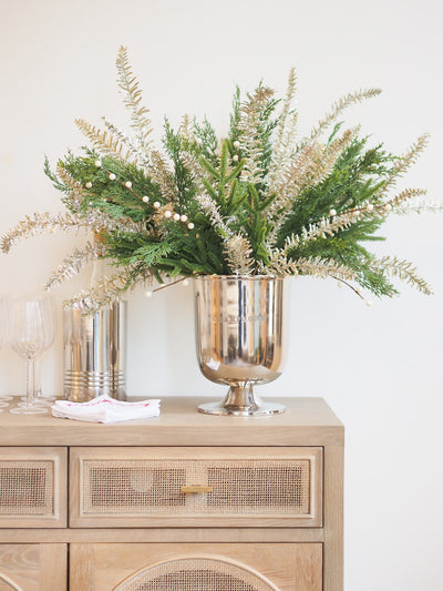 Silver Glitter Pine Stem