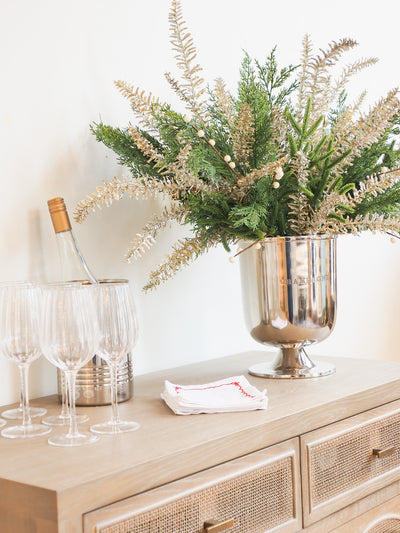 Silver Glitter Pine Stem