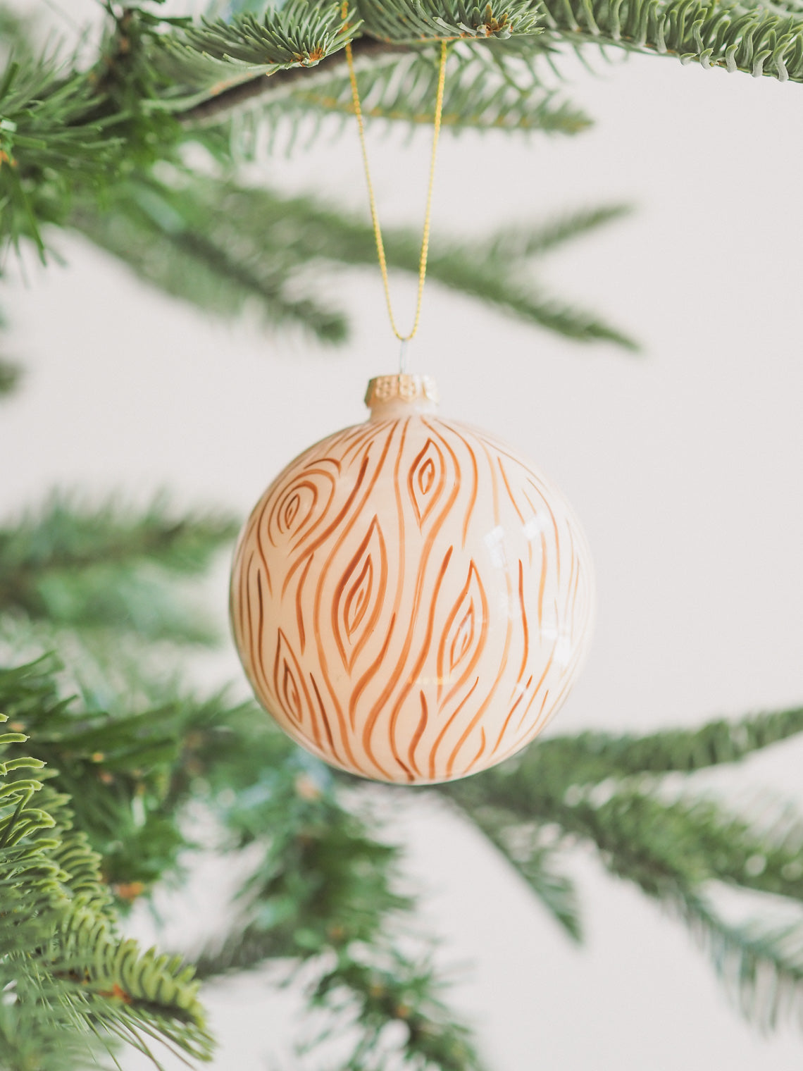 Faux Bois Bauble Ornament | Large