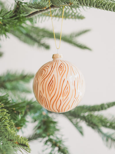 Faux Bois Bauble Ornament | Large
