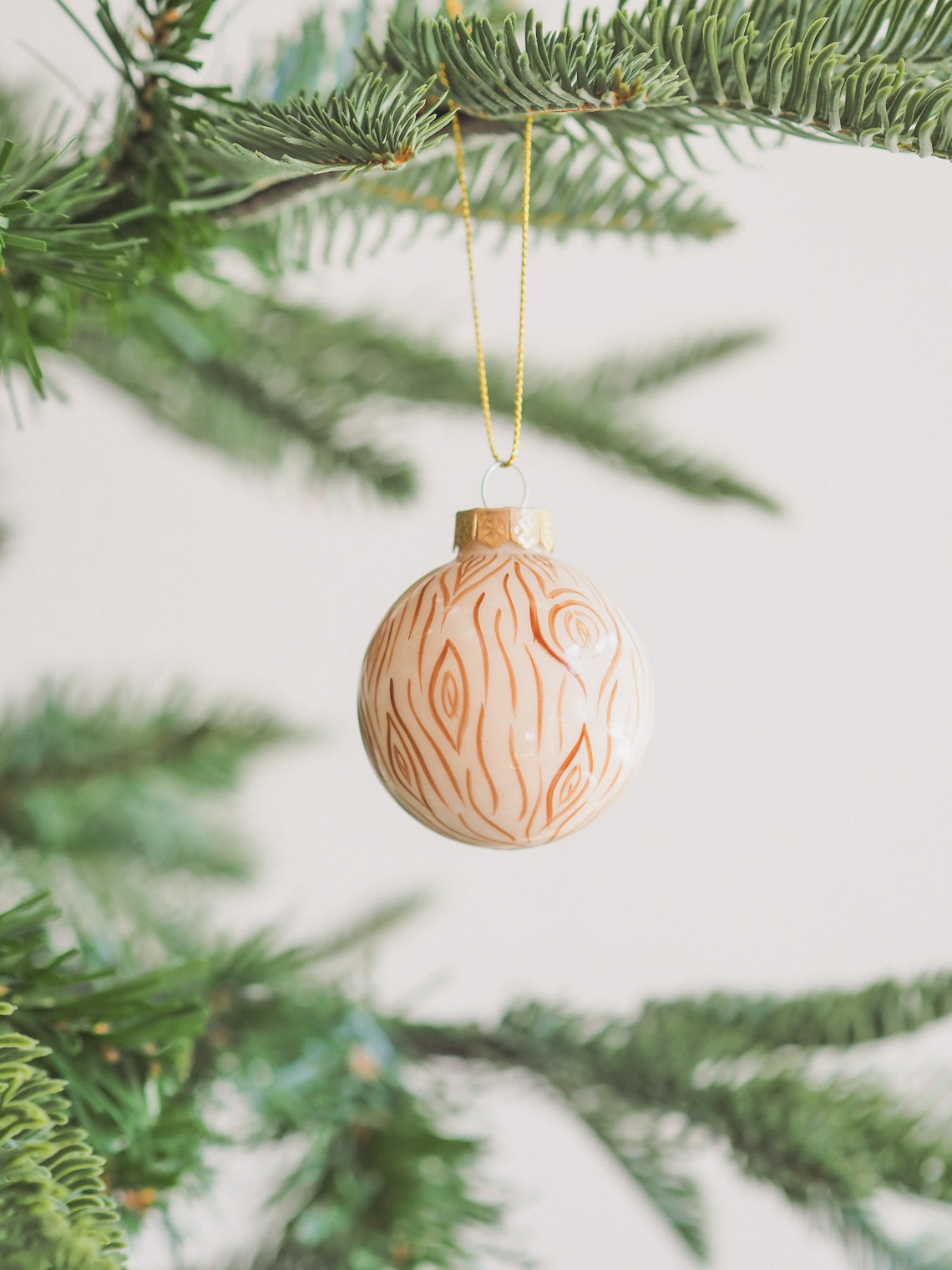 Faux Bois Bauble Ornament | Small