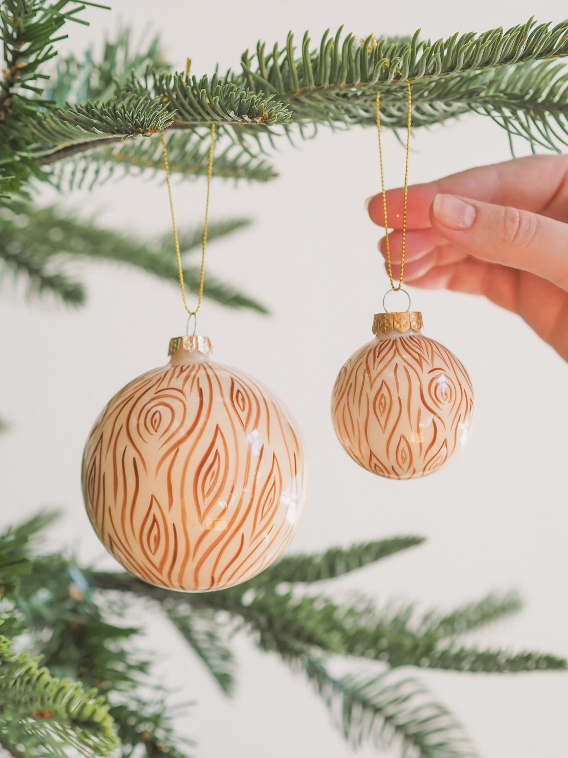 Faux Bois Bauble Ornament | Small