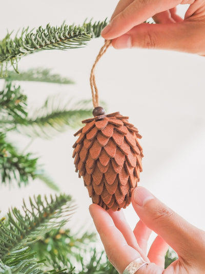 Felt Brown Pinecone Ornament