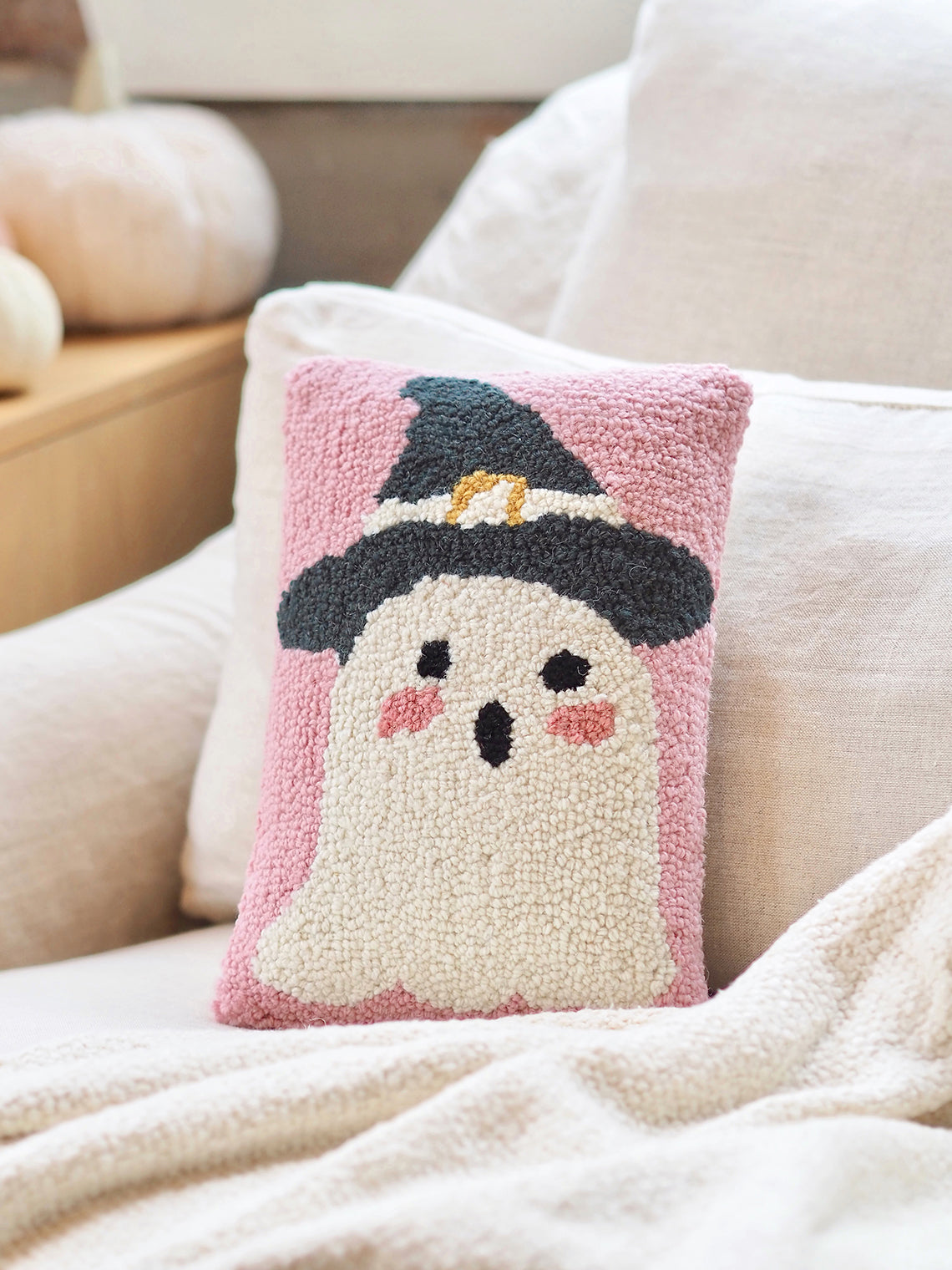 Ghost Witch Hook Pillow 8x12