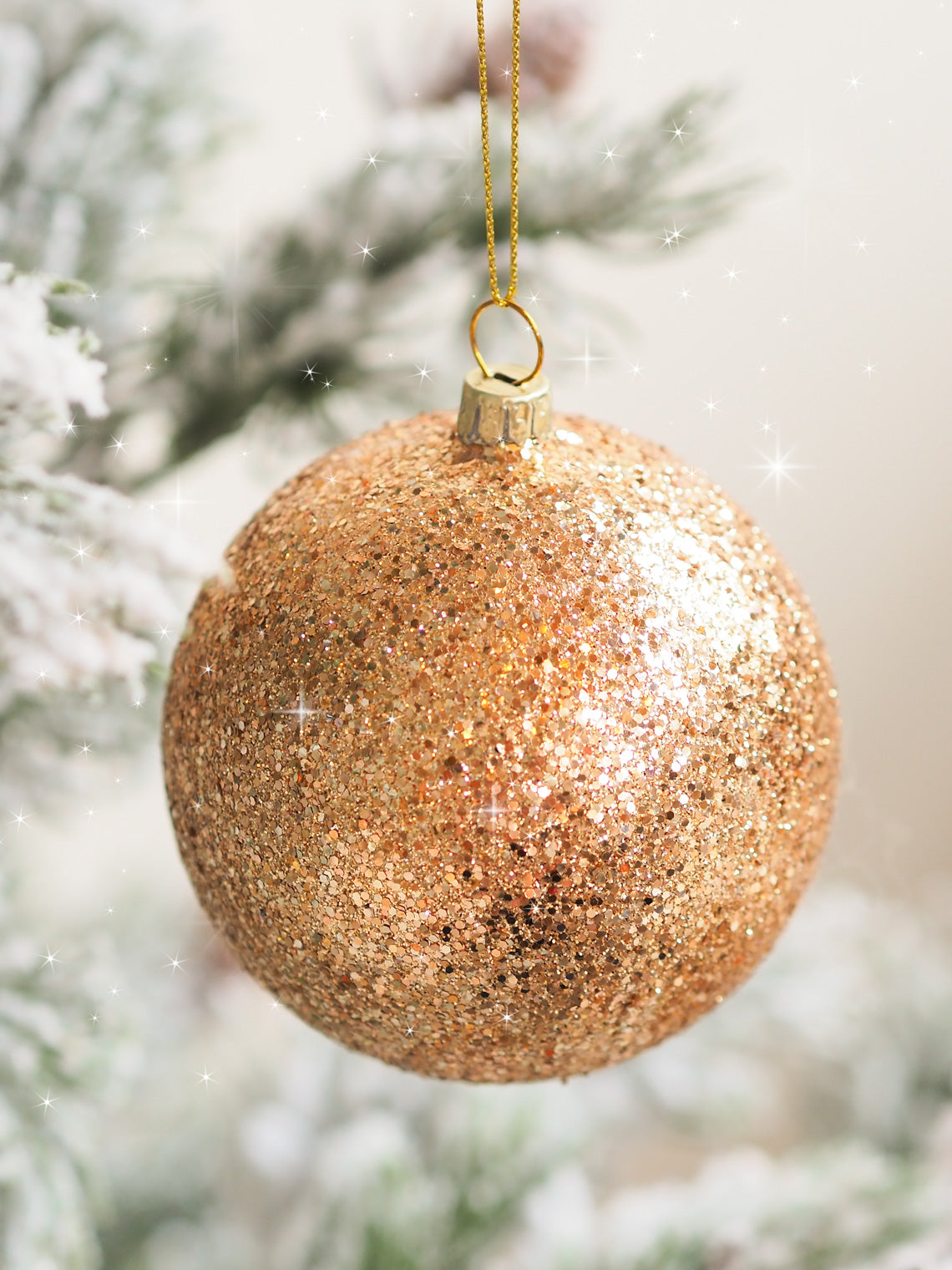 Glitter Bauble Ornament CHAMPAGNE - The Cross Decor & Design