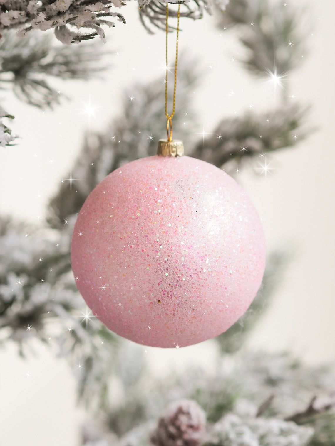 Glitter Bauble Ornament | Light Pink - The Cross Decor & Design