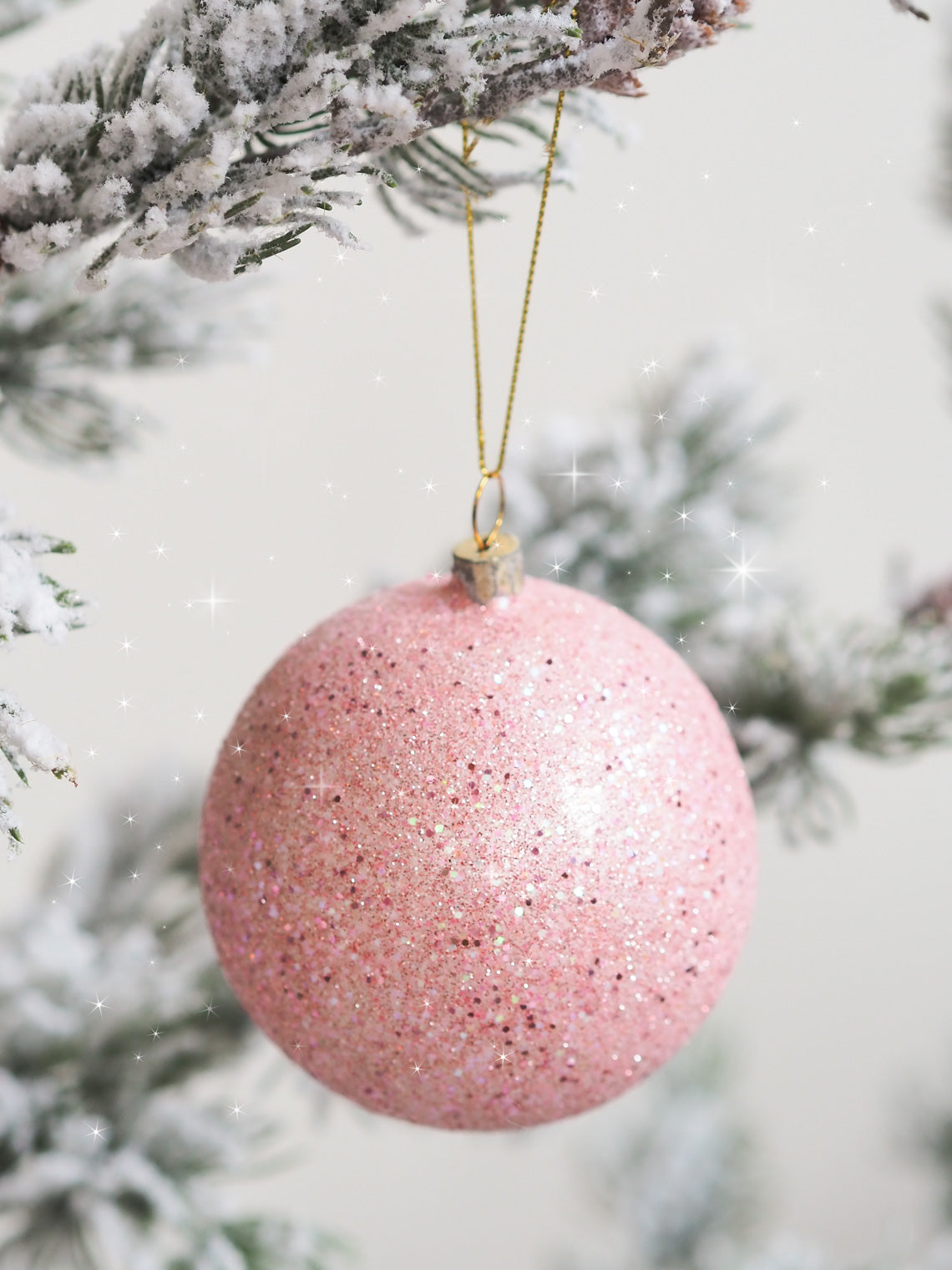 Glitter Bauble Ornament | Rose Pink - The Cross Decor & Design