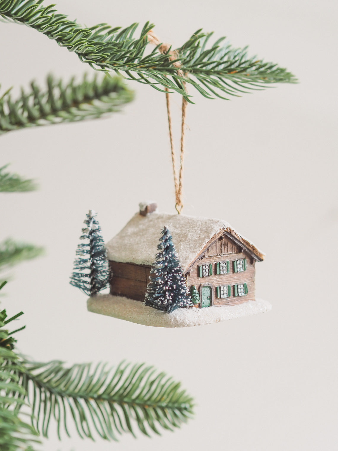 Green Shutter Winter House Ornament