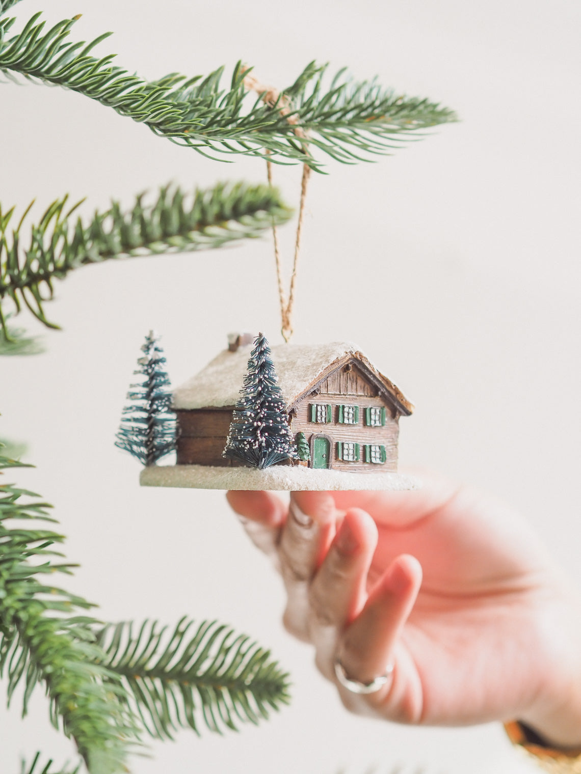 Green Shutter Winter House Ornament