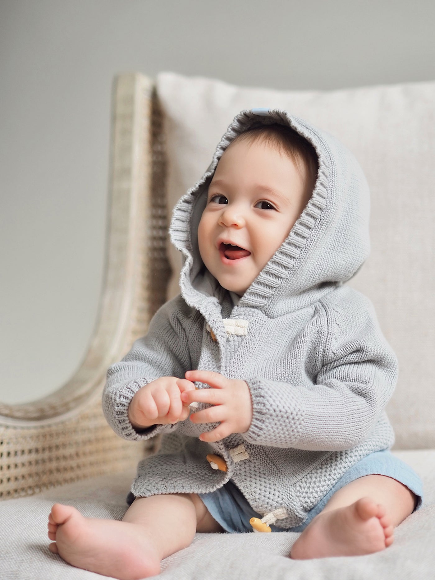 Grey Knit Hoodie - The Cross Decor & Design