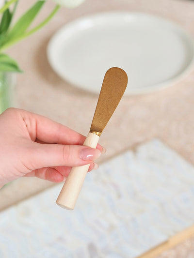 Maple Wood Gold Cheese Knives - The Cross Decor & Design