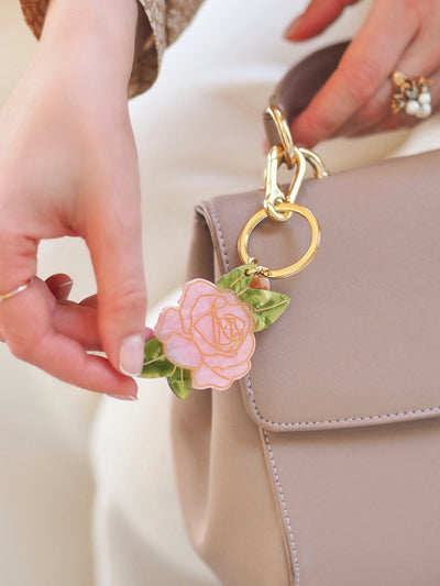 Pink Rose Bag Charm - The Cross Decor & Design