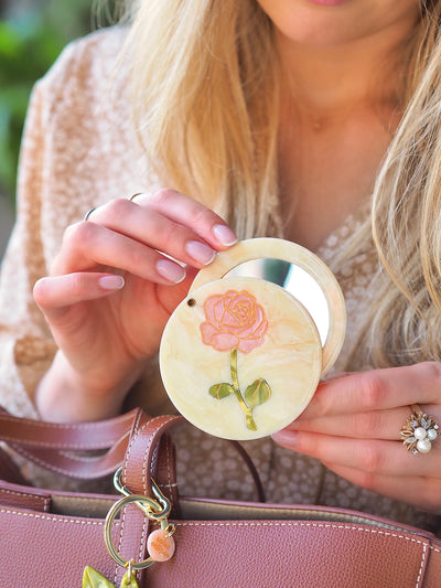 Rose Stem Compact Mirror - The Cross Decor & Design