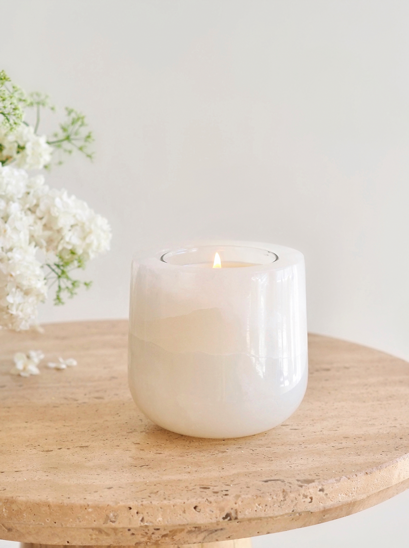 White Onyx Refillable Vessel - The Cross Decor & Design