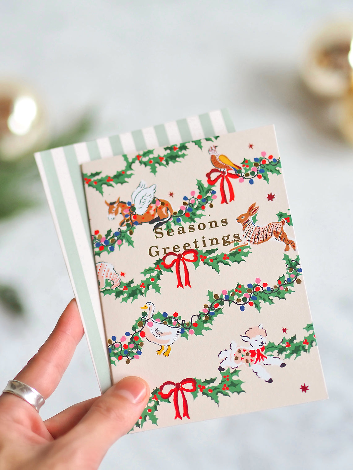 Seasons Greetings Festive Animals Card