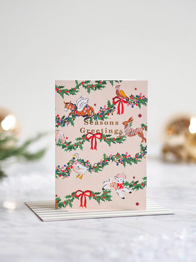 Seasons Greetings Festive Animals Card