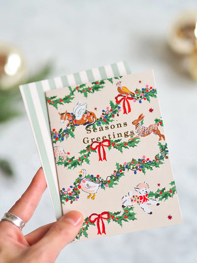 Seasons Greetings Festive Animals Card