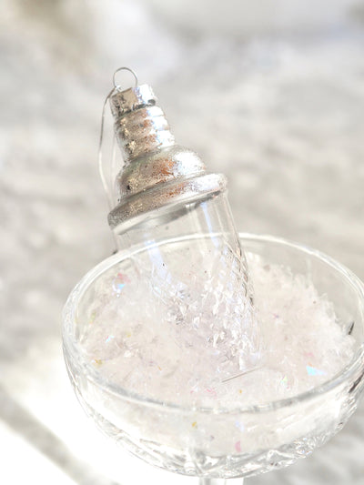 Silver Cocktail Shaker Ornament