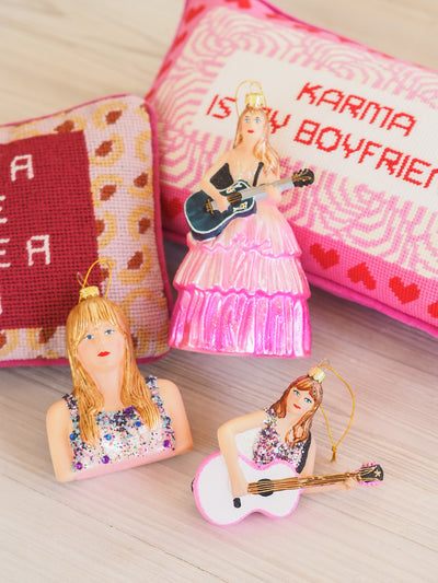 Taylor Swift w/  Pink Guitar Ornament