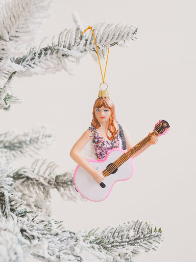 Taylor Swift w/  Pink Guitar Ornament