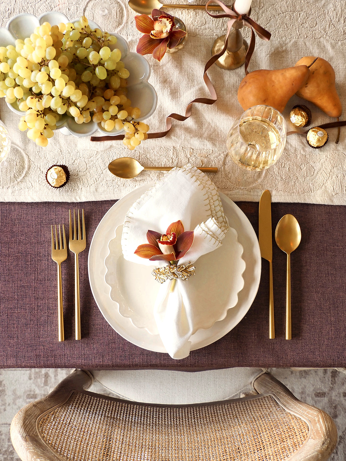 Gold Beaded Napkin Ring