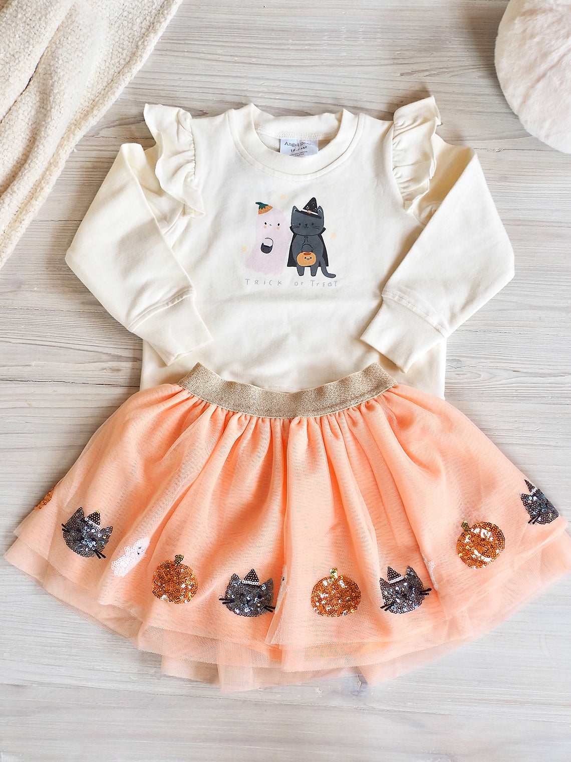 Orange Cat And Ghost Tutu Skirt