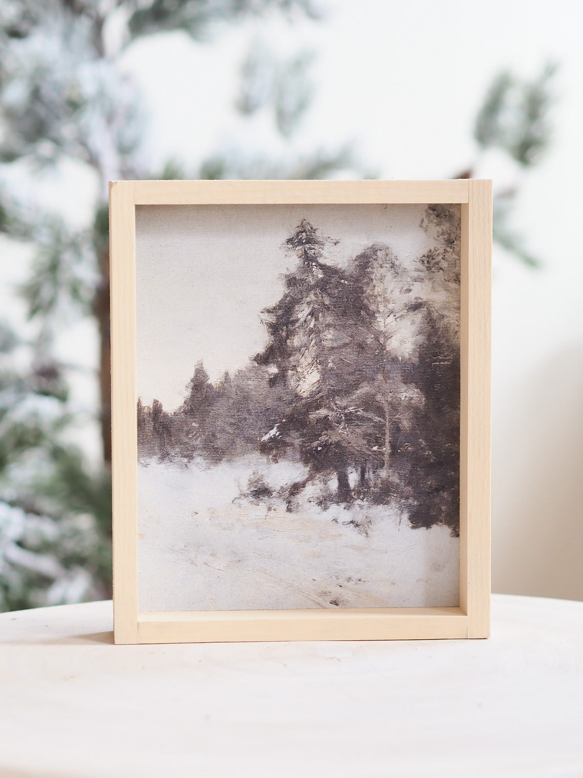 Vintage Snowy Forest Framed Print 8.5x7" - The Cross Decor & Design