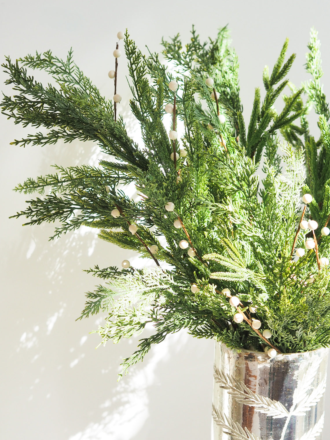 White Plum Berry Stem - The Cross Decor & Design