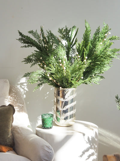 White Plum Berry Stem - The Cross Decor & Design