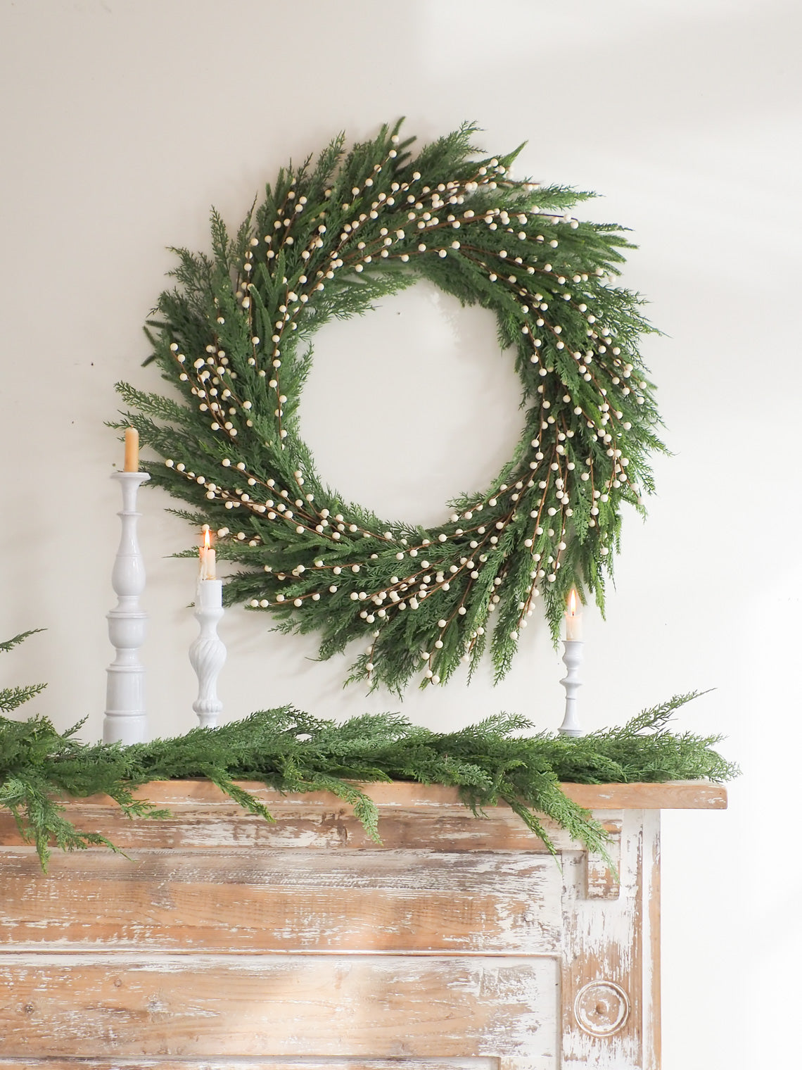 White Plum Berry Wreath - The Cross Decor & Design
