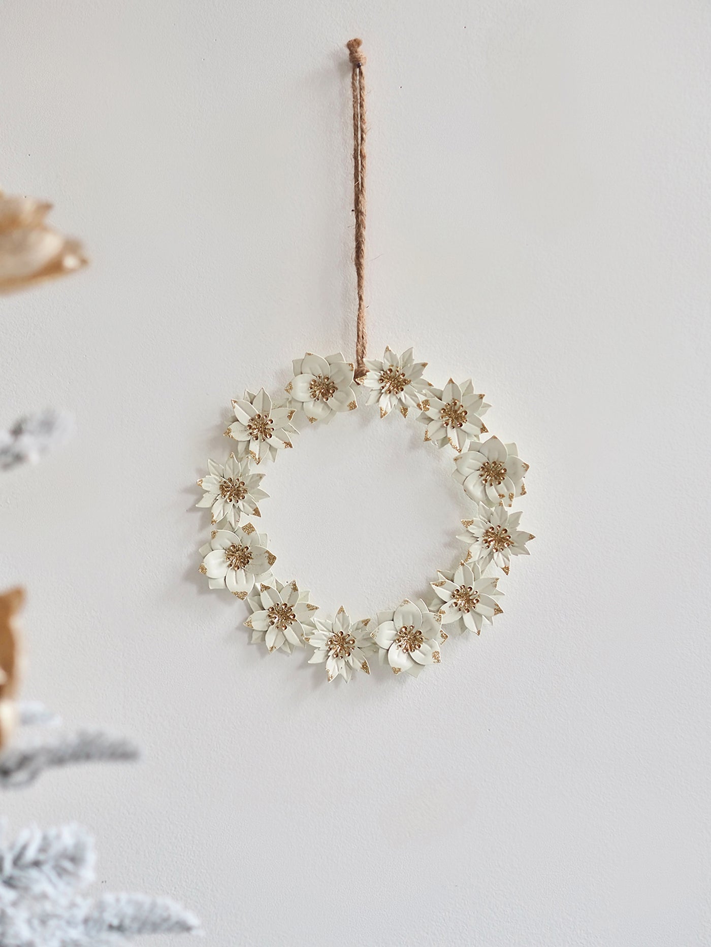 White Poinsettia Wreath - The Cross Decor & Design